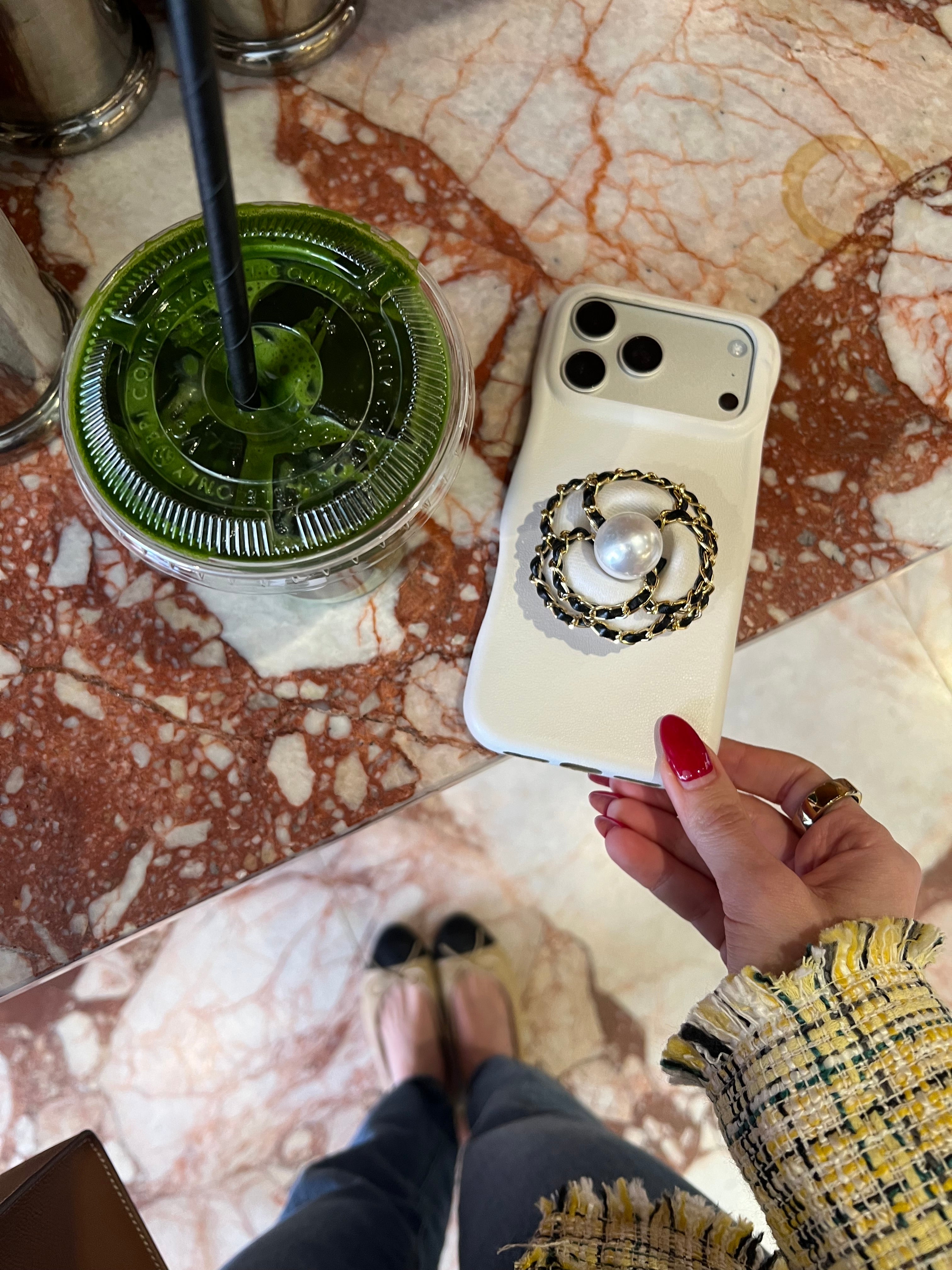 White Chain Camellia Case