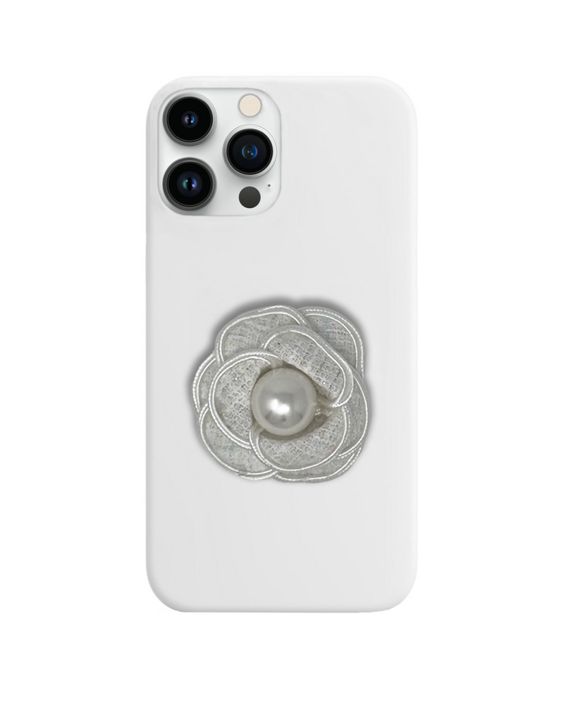 Pearl White Camellia Case iPhone 15 Pro max