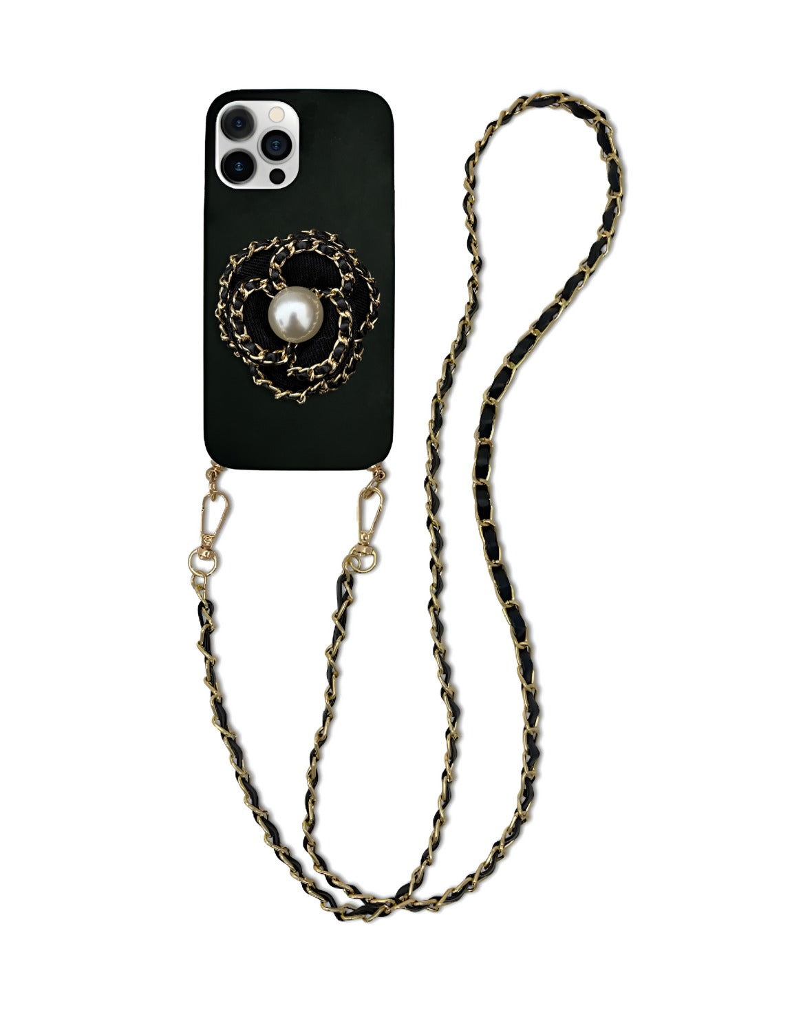 جراب كاميليا أبيض لؤلؤي لهاتف iPhone 16 Pro max