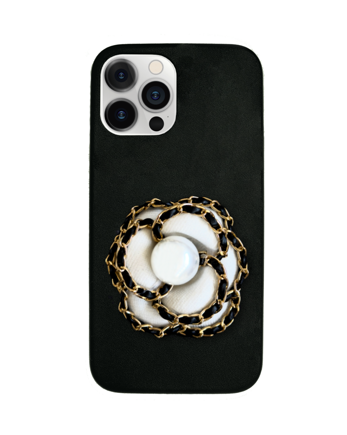 White Chain Camellia Case iPhone 14